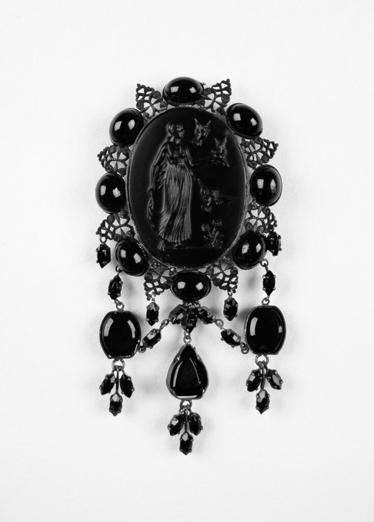 Image showcasing black enamel mourning jewelry